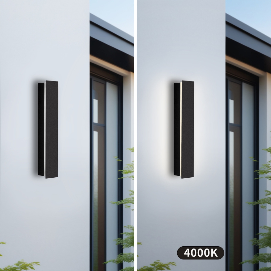 Brilagi - LINEAR LED välisseinavalgusti 8 W/230 V, 4000 K, IP65, 30 cm, must, CRI 90
