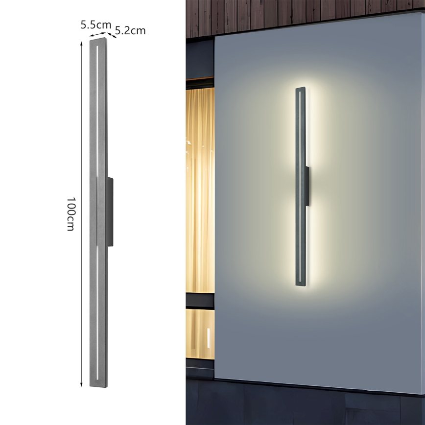 Brilagi - LED välisseinavalgusti LINEO LED/24W/230V 3000K IP65 100 cm antratsiit