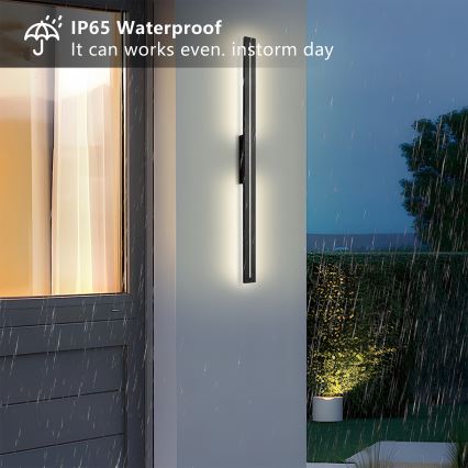 Brilagi - LED välisseinale paigaldatav seinavalgusti LINEO LED/24W/230V 3000K IP65 100 cm must