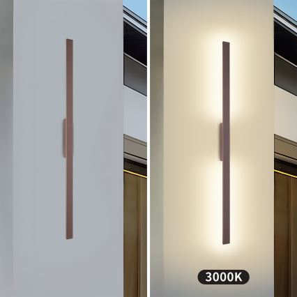 Brilagi - LED välisseinavalgusti LUNA LED/24W/230V 3000K IP65 100 cm pruun CRI 90