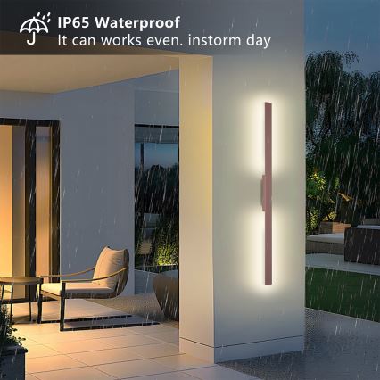 Brilagi - LED välisseinavalgusti LUNA LED/24W/230V 3000K IP65 100 cm pruun CRI 90