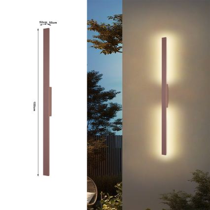 Brilagi - LED välisseinavalgusti LUNA LED/24W/230V 3000K IP65 100 cm pruun CRI 90