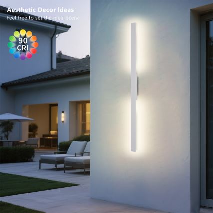 Brilagi - LED väline seinavalgusti LUNA LED/24W/230V 3000K IP65 100 cm valge CRI 90