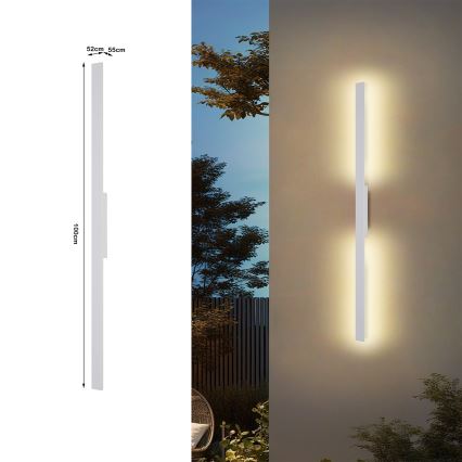 Brilagi - LED väline seinavalgusti LUNA LED/24W/230V 3000K IP65 100 cm valge CRI 90