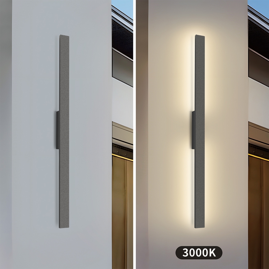 Brilagi - LED välisseinavalgusti LUNA LED/24W/230V 3000K IP65 100 cm antratsiit