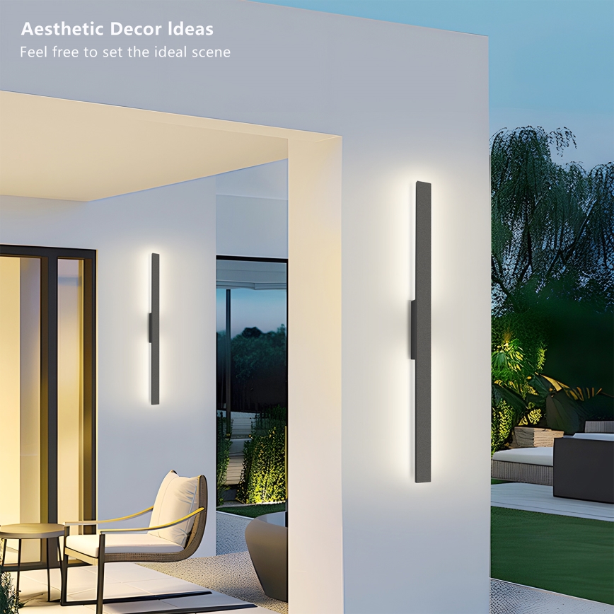 Brilagi - LED välisseinavalgusti LUNA LED/24W/230V 3000K IP65 100 cm antratsiit