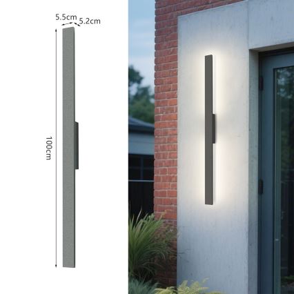 Brilagi - LED välisseinavalgusti LUNA LED/24W/230V 3000K IP65 100 cm antratsiit