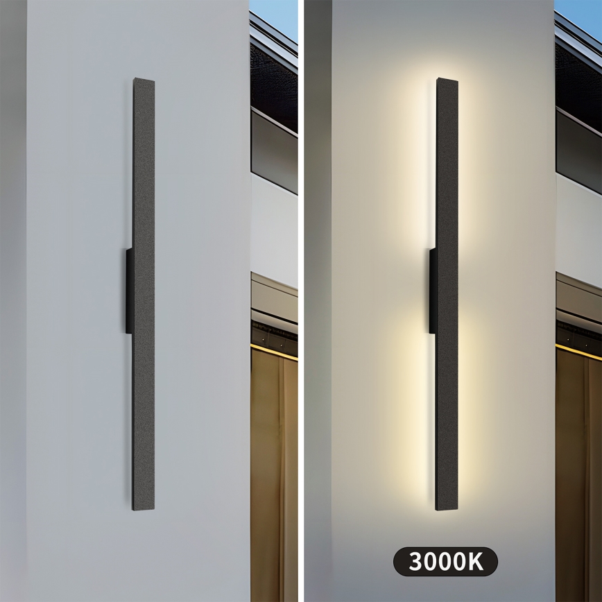 Brilagi - LED välisseinale paigaldatav seinavalgusti LUNA LED/24W/230V 3000K IP65 100 cm must