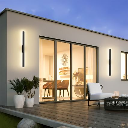 Brilagi - LED välisseinale paigaldatav seinavalgusti LUNA LED/24W/230V 3000K IP65 100 cm must