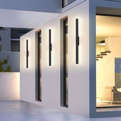 Brilagi - LED välisseinale paigaldatav seinavalgusti LUNA LED/24W/230V 3000K IP65 100 cm must