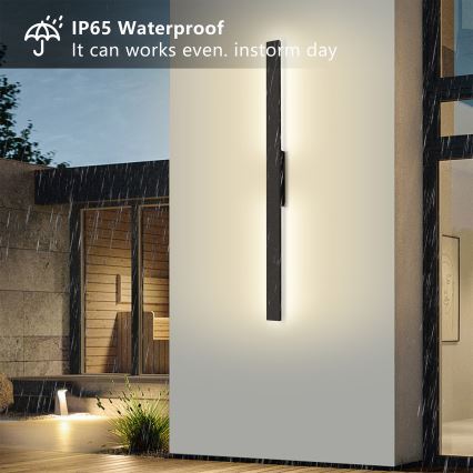Brilagi - LED välisseinale paigaldatav seinavalgusti LUNA LED/24W/230V 3000K IP65 100 cm must