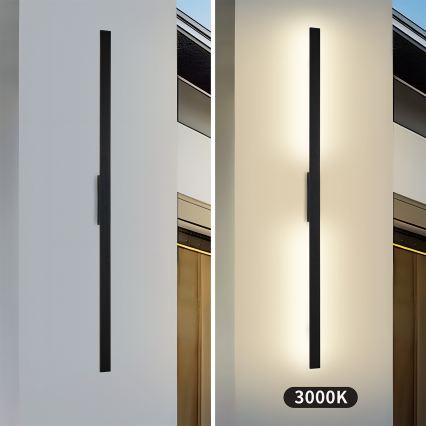 Brilagi - LUNA välisseinale paigaldatav LED-seinavalgusti LED/30W/230V 3000K IP65 150 cm must CRI 90