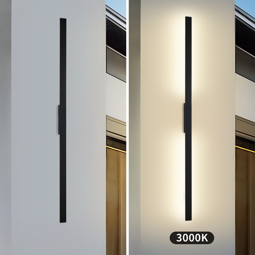 Brilagi - LUNA välisseinale paigaldatav LED-seinavalgusti LED/30W/230V 3000K IP65 150 cm must CRI 90