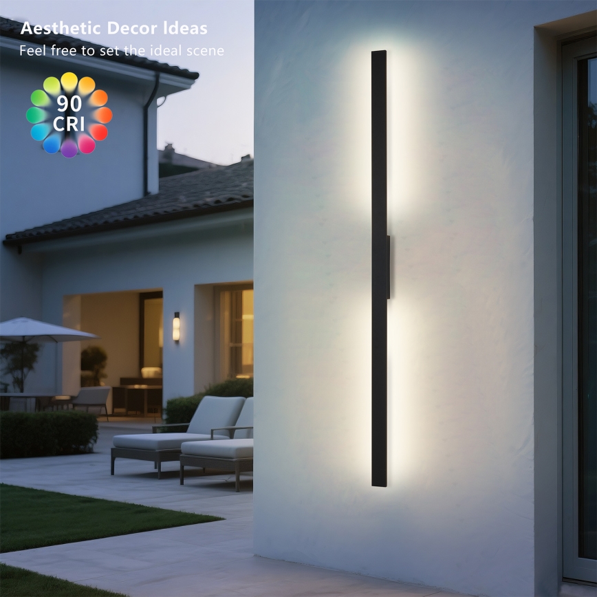 Brilagi - LUNA välisseinale paigaldatav LED-seinavalgusti LED/30W/230V 3000K IP65 150 cm must CRI 90