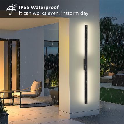 Brilagi - LUNA välisseinale paigaldatav LED-seinavalgusti LED/30W/230V 3000K IP65 150 cm must CRI 90