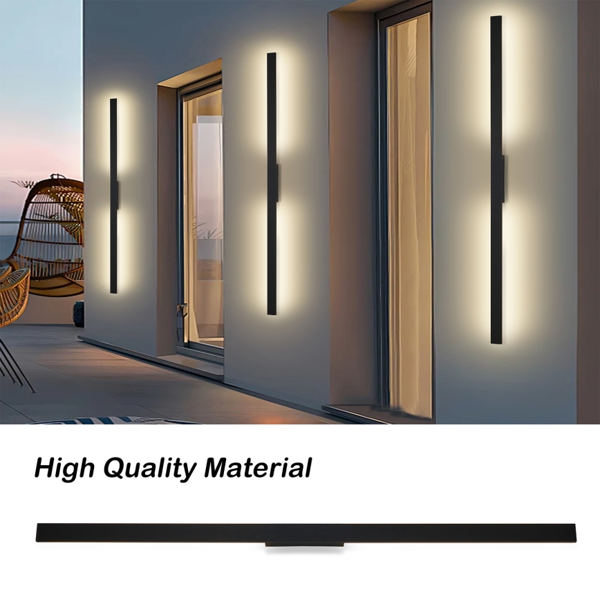 Brilagi - LUNA välisseinale paigaldatav LED-seinavalgusti LED/30W/230V 3000K IP65 150 cm must CRI 90