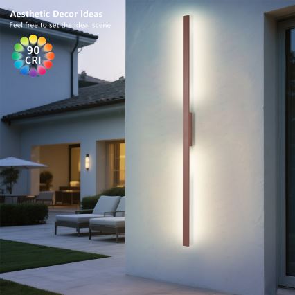 Brilagi - LUNA LED välisseinavalgusti 30W/230V 3000K IP65 150 cm pruun CRI 90