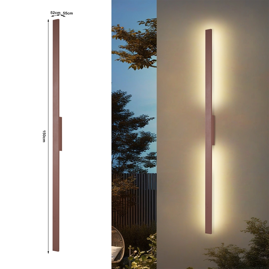 Brilagi - LUNA LED välisseinavalgusti 30W/230V 3000K IP65 150 cm pruun CRI 90