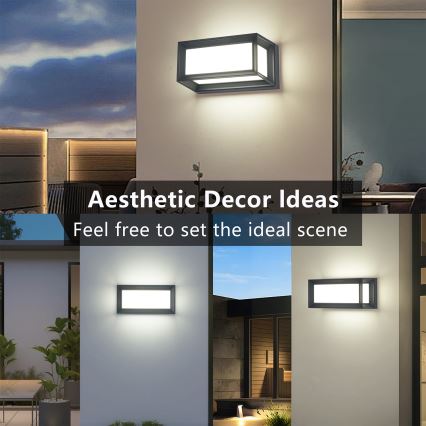 Brilagi - LED välisseina valgusti PARKER LED/12W/230V 3000/4500/6000K antratsiit IP44