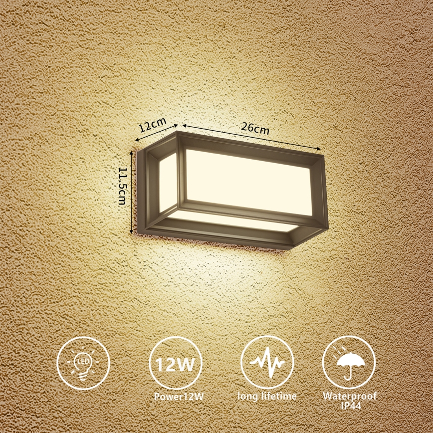 Brilagi - LED välisseinavalgusti PARKER LED/12W/230V antratsiit IP44