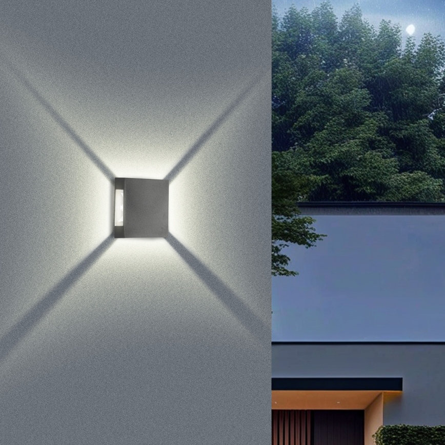 Brilagi - LED välisseinavalgusti QUADRAY LED/4W/230V antratsiit IP65