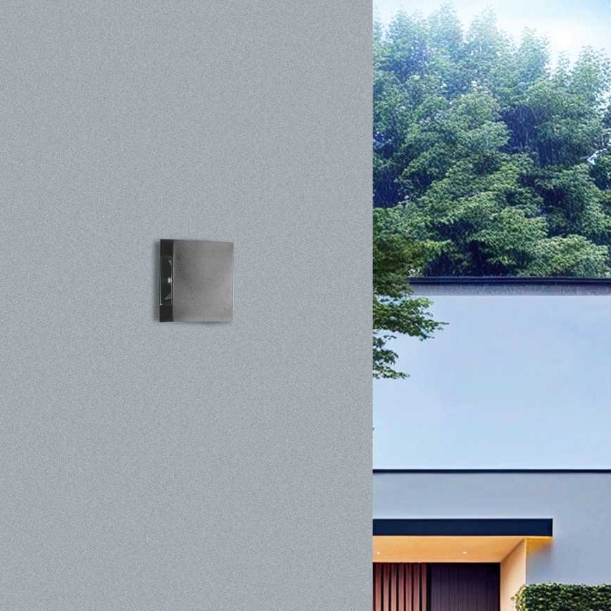 Brilagi - LED välisseinavalgusti QUADRAY LED/4W/230V antratsiit IP65