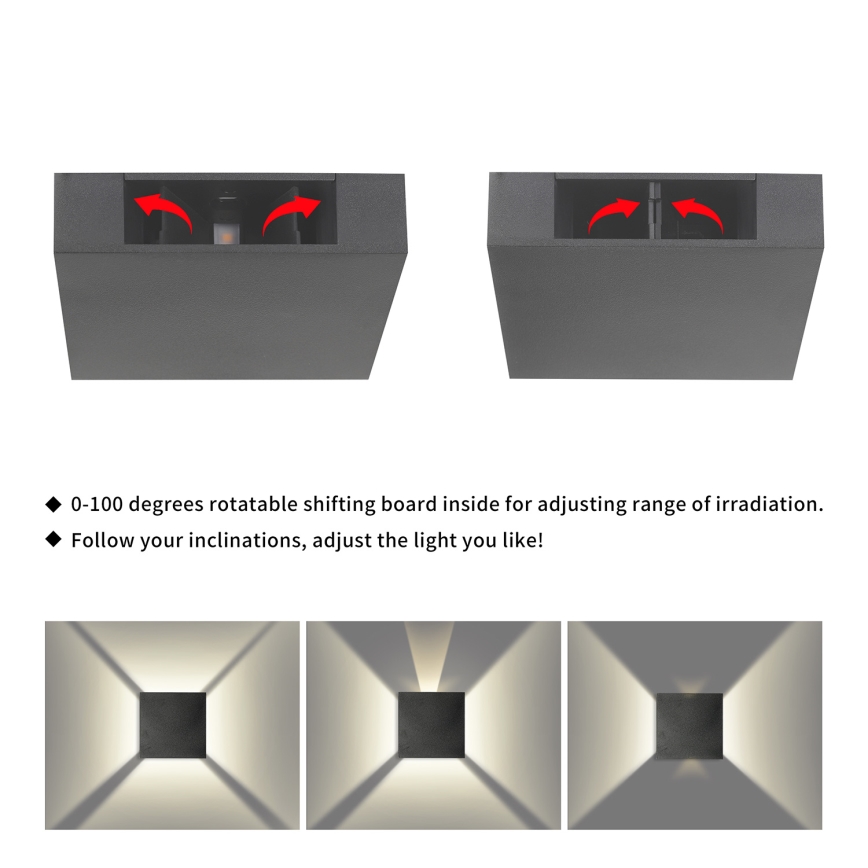 Brilagi - LED välisseinavalgusti QUADRAY LED/4W/230V antratsiit IP65