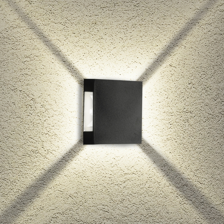 Brilagi - LED välisseinavalgusti QUADRAY LED/4W/230V must IP65