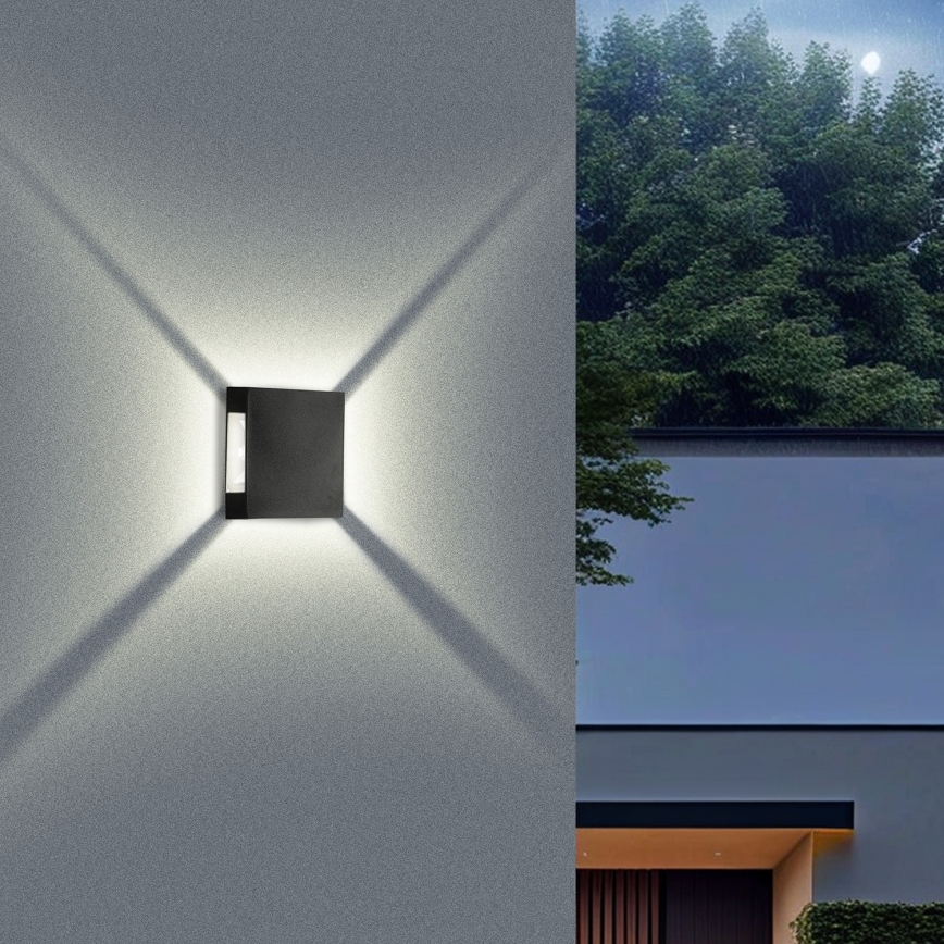 Brilagi - LED välisseinavalgusti QUADRAY LED/4W/230V must IP65