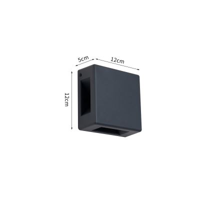 Brilagi - LED välisseinavalgusti QUADRAY LED/6W/230V antratsiit IP54