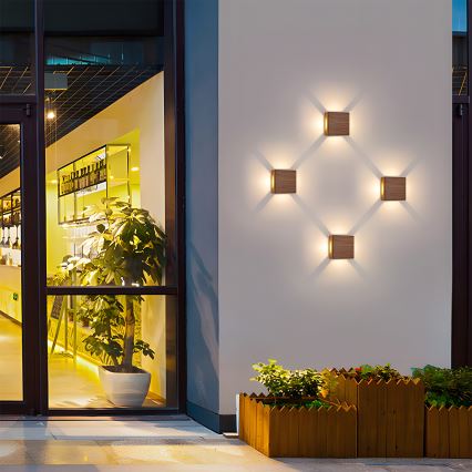 Brilagi - LED välisseinavalgusti QUADRAY LED/6W/230V puiduefekt IP54