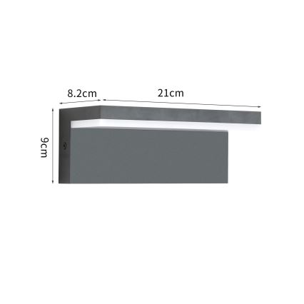 Brilagi - LED-välisseinavalgusti TESSI LED/10W/230V antratsiit IP54
