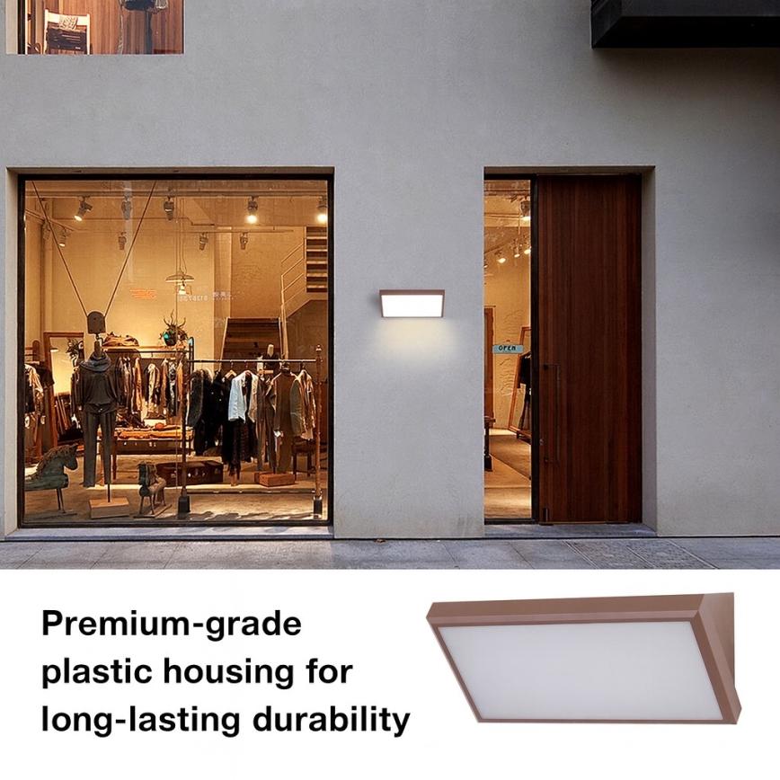 Brilagi - LED-välisseinavalgusti TRIANGLE LED/20W/230V 3000/4000/6500K pruun IP65