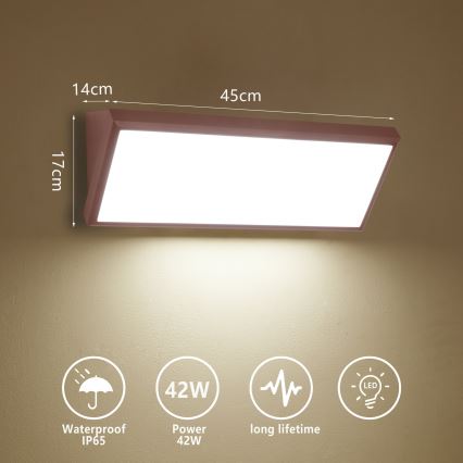 Brilagi - LED välisseinavalgusti TRIANGLE LED/42W/230V pruun IP65