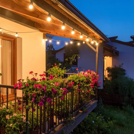 Brilagi - LED välistingimustesse mõeldud dekoratiivne valguskett GIRLANDA 18xE12/0,6W/230V 13m must IP44 soe valge