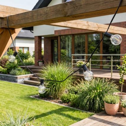 Brilagi - LED välistingimustesse mõeldud dekoratiivne valguskett GIRLANDA 18xE12/0,6W/230V 13m must IP44 soe valge