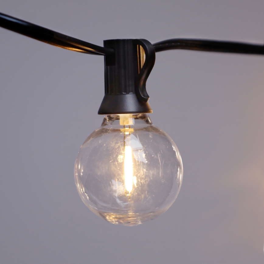 Brilagi - LED välisvalgustuse dekoratiivkett GIRLANDA 25xE12/0,6W/230V 20m must IP44 soe valge + kaugjuhtimispult