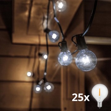 Brilagi - LED välistingimuste dekoratiivne valguskett GIRLANDA 25xE12/0,8W/230V 20m IP44 külmvalge