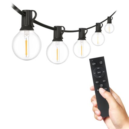 Brilagi - LED välistingimustes kasutatav dekoratiivne valguskett GIRLANDA 25xE12/0,6W/230V 20m must IP44 soe valge + kaugjuhtimispult