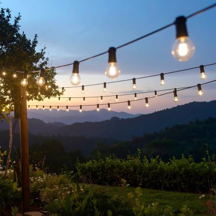 Brilagi - LED välistingimustes kasutatav dekoratiivne valguskett GIRLANDA 25xE12/0,6W/230V 20m must IP44 soe valge + kaugjuhtimispult