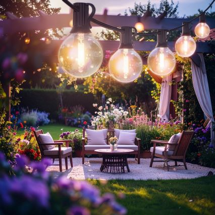 Brilagi - LED välistingimustes kasutatav dekoratiivne valguskett GIRLANDA 25xE12/0,6W/230V 20m must IP44 soe valge + kaugjuhtimispult