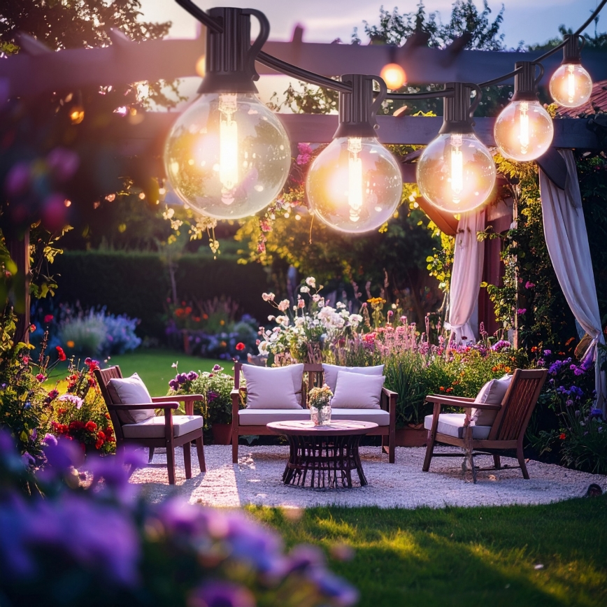 Brilagi - LED välistingimustes kasutatav dekoratiivne valguskett GIRLANDA 25xE12/0,6W/230V 20m must IP44 soe valge + kaugjuhtimispult