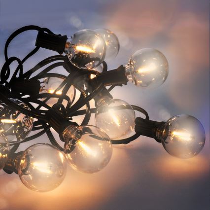 Brilagi - LED välistingimustes kasutatav dekoratiivne valguskett GIRLANDA 25xE12/0,6W/230V 20m must IP44 soe valge + kaugjuhtimispult