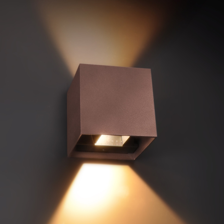 Brilagi - LED välistingimuste seinavalgusti CUBE LED/6W/230V pruun IP54