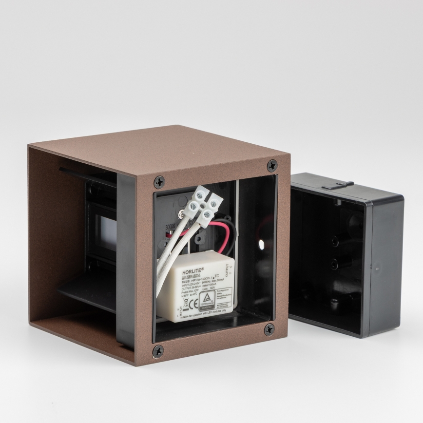 BRILAGI - LED välistingimuste seinavalgusti CUBE LED/6W/230V pruun IP54