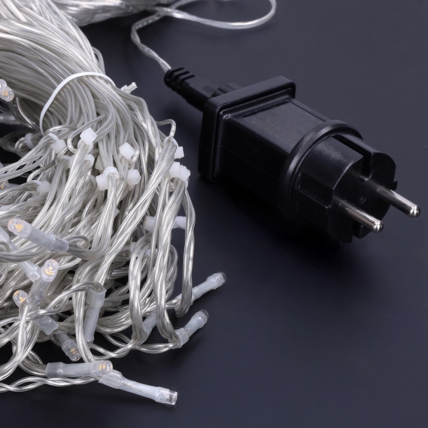 Brilagi - LED välisvalguskett 360xLED/8 funktsiooni 14m IP44 soe valge jääpurikad