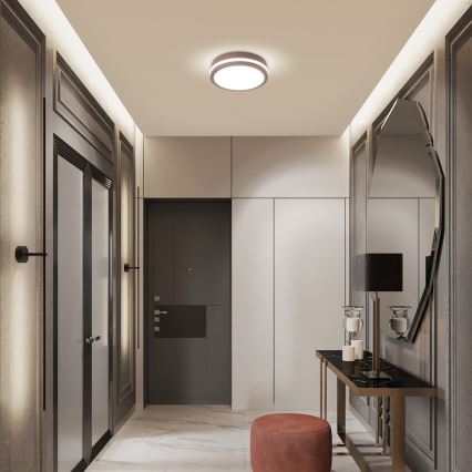 Brilagi - LED välislaevalgusti anduriga BENE LED/18W/230V läbimõõt 21,5 cm pruun IP54