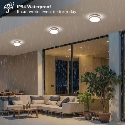 Brilagi - LED välislaevalgusti anduriga BENE LED/18W/230V läbimõõt 21,5 cm pruun IP54