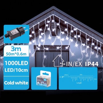 BRILAGI - LED välistingimustele mõeldud jõulukett 1000xLED/9W/230V 53m IP44 külmvalge