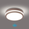 Brilagi - LED välistingimustele mõeldud laevalgusti liikumisanduriga BENE LED/18W/230V, läbimõõt 21,5 cm, pruun, IP54